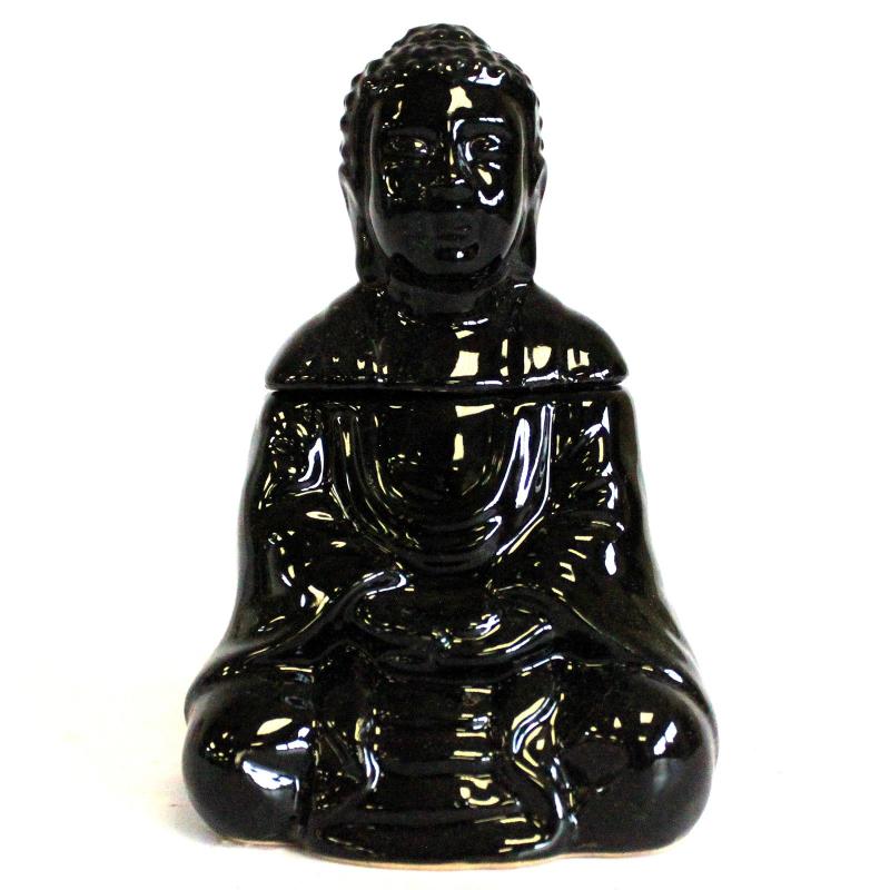 Buddha sediaci Aroma Lampa 8x14cm ( keramika) čierny