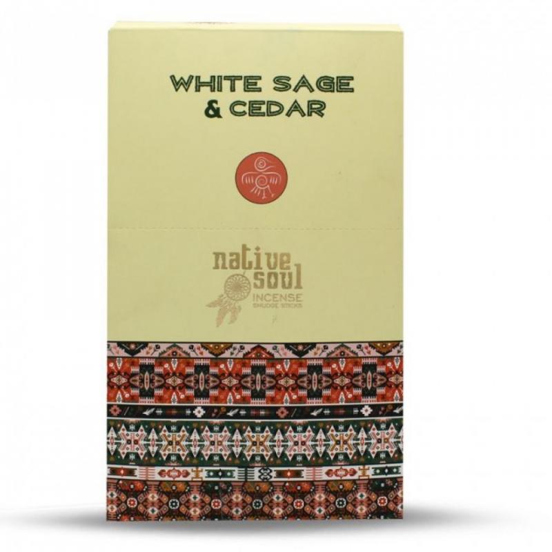 Luxusné očistné tyčinky - Green Tree Native Soul Incense "White Sage and Ceder" (šalvia a)