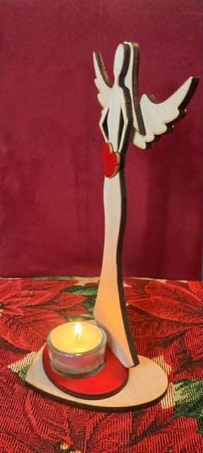 Anjel Svietnik Vianočný II , drevo-sklo, 24,5cm