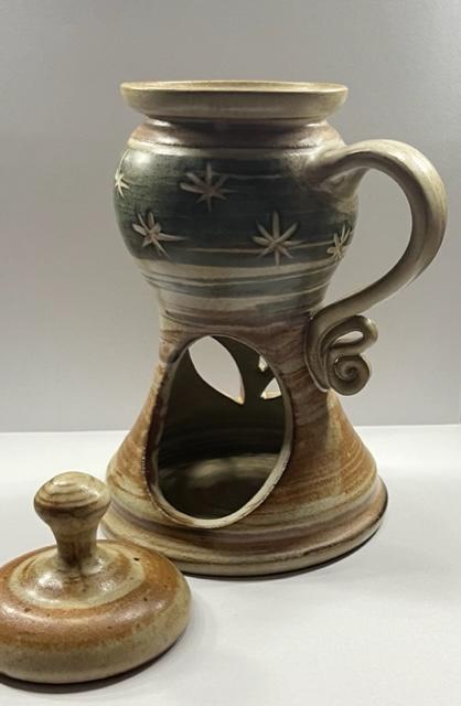 Aromalampa v prírodných farbách (keramika), 21cm